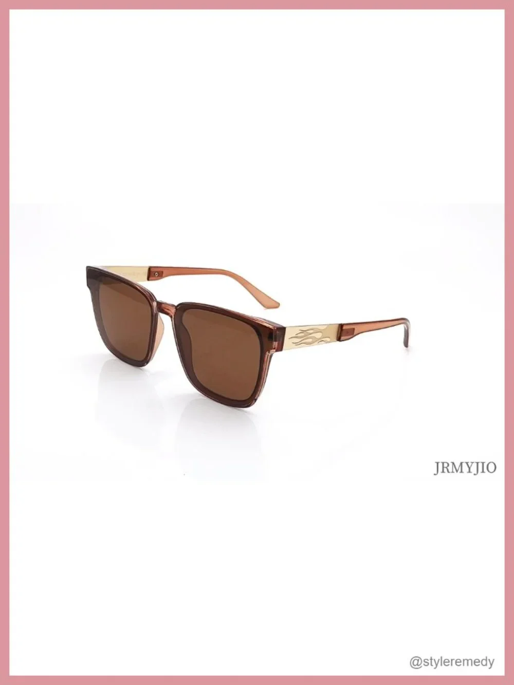 TR90 Square Polarized Sunglasses UV400 Flame Detail